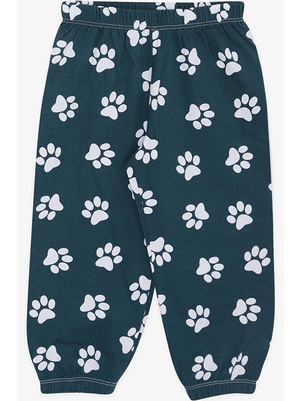 Erkek Bebek Pijama Takımı Pati Desenli Zümrüt Yeşili (1.5 Yaş)-4