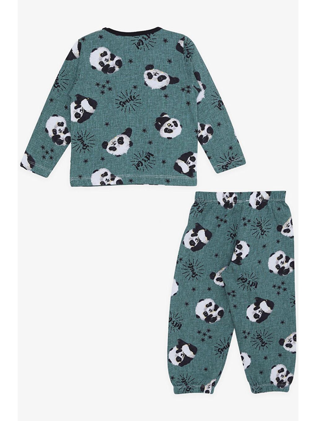Erkek Bebek Pijama Takımı Sevimli Panda Desenli Mint Yeşili (9 Ay)-1