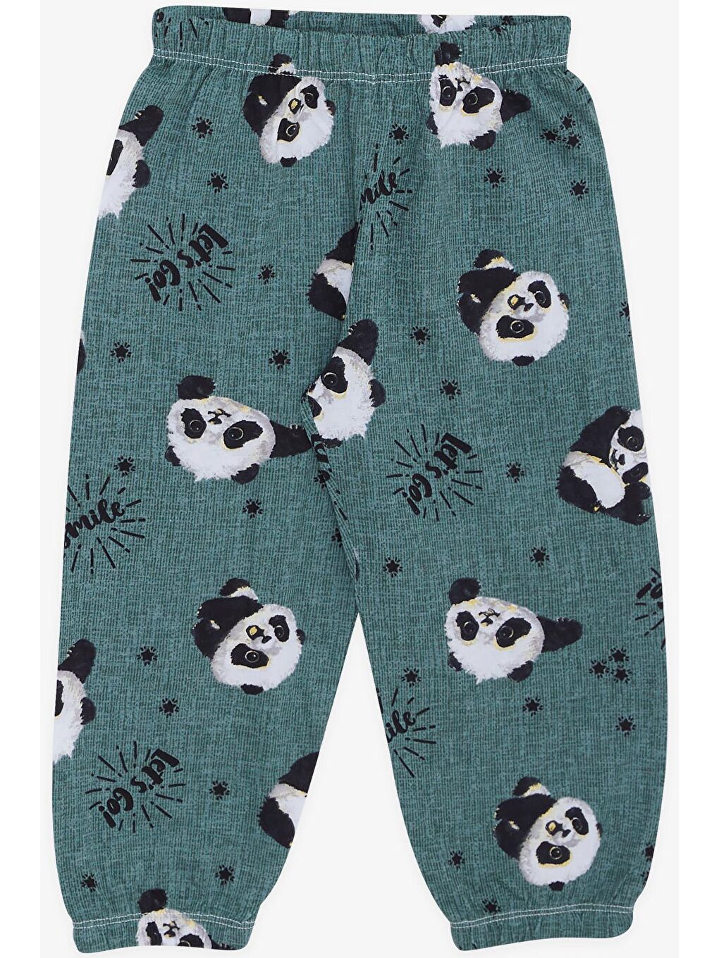 Erkek Bebek Pijama Takımı Sevimli Panda Desenli Mint Yeşili (9 Ay)-2