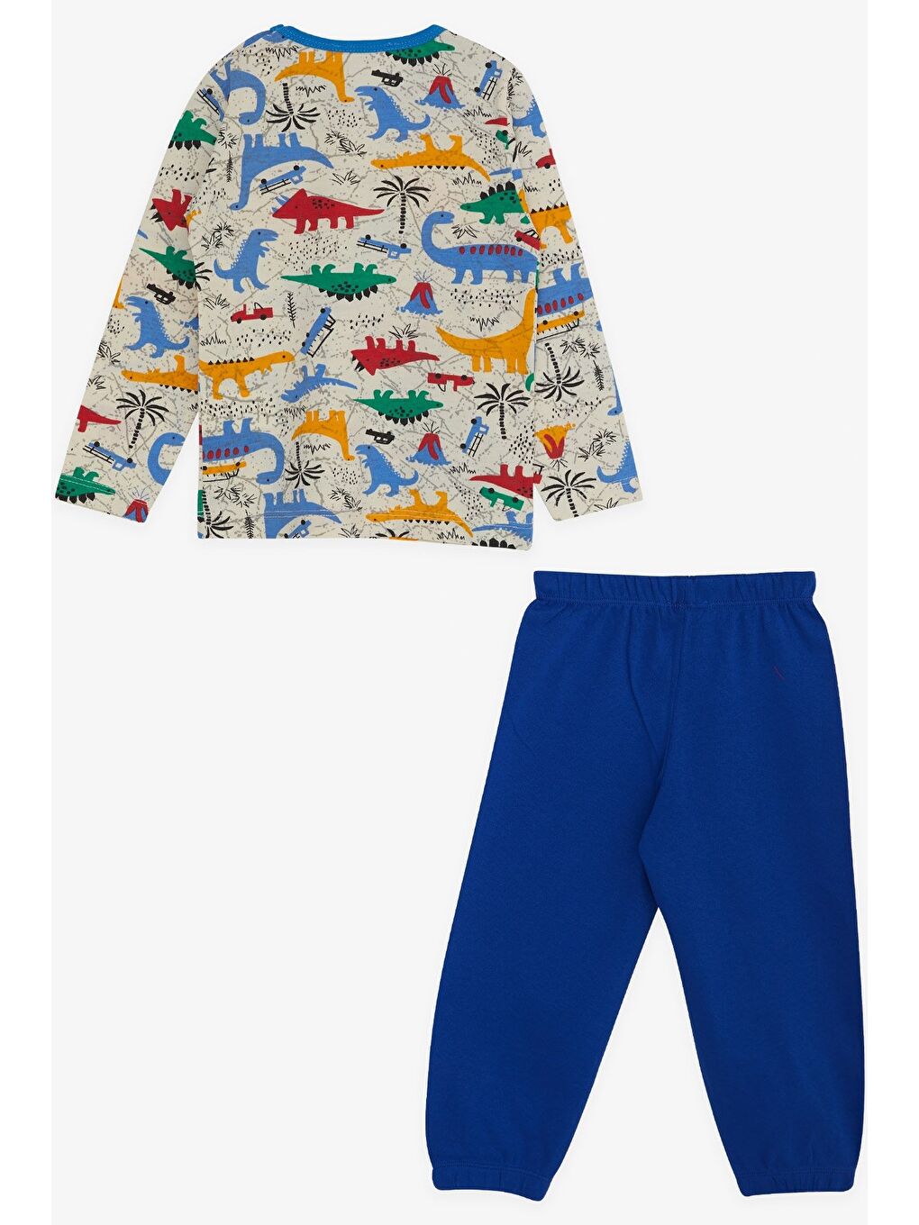 Ekru Erkek Bebek Pijama Takımı Dinozor Desenli Krem (9 Ay)-1