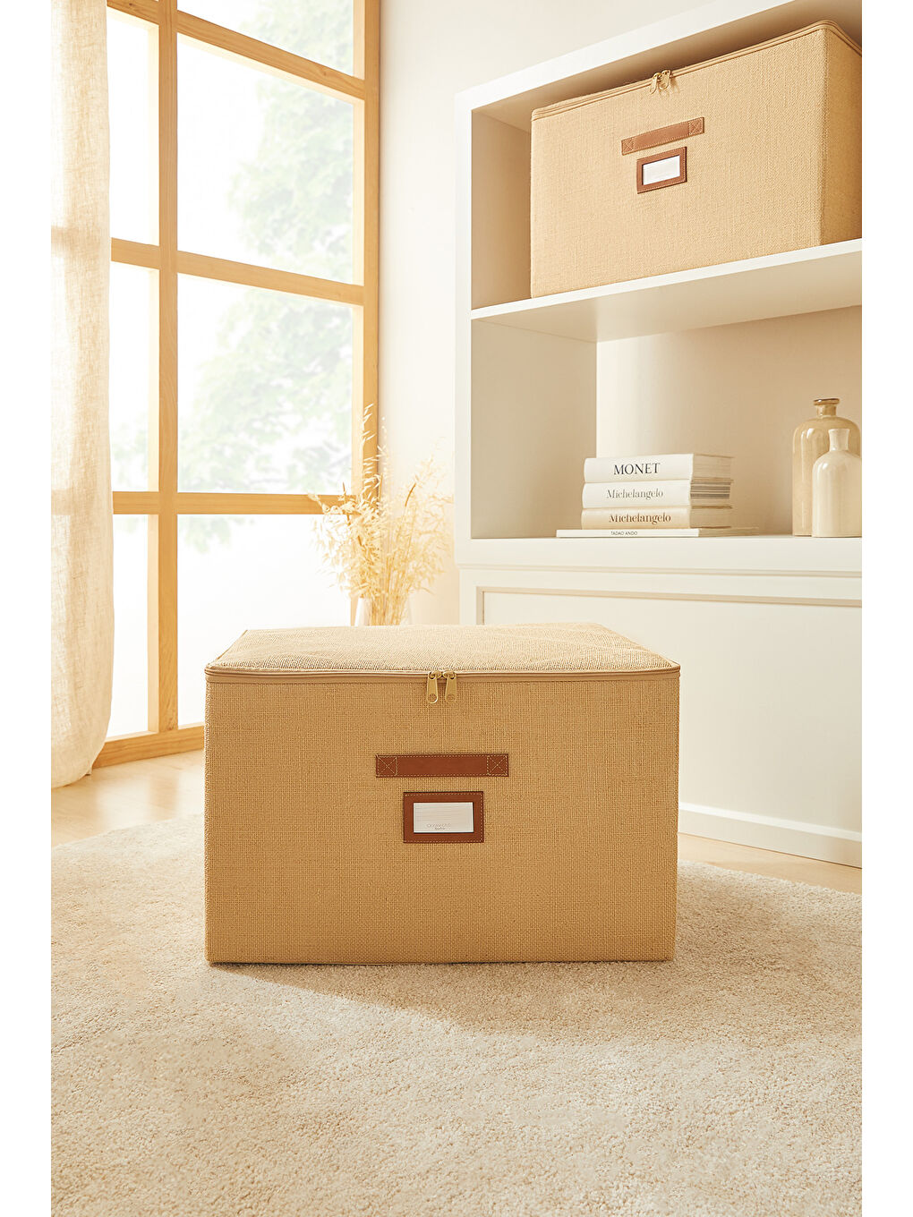 Bej Jüt Destekli Kutu Hurç 48 x 40 x 30 cm-1