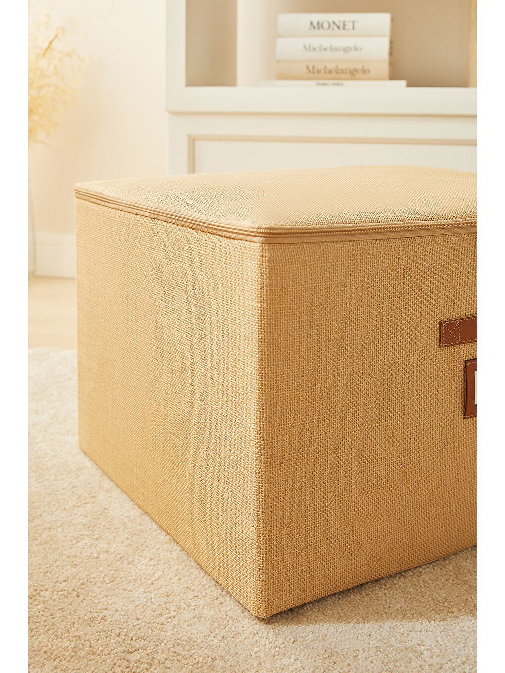 Bej Jüt Destekli Kutu Hurç 48 x 40 x 30 cm-4