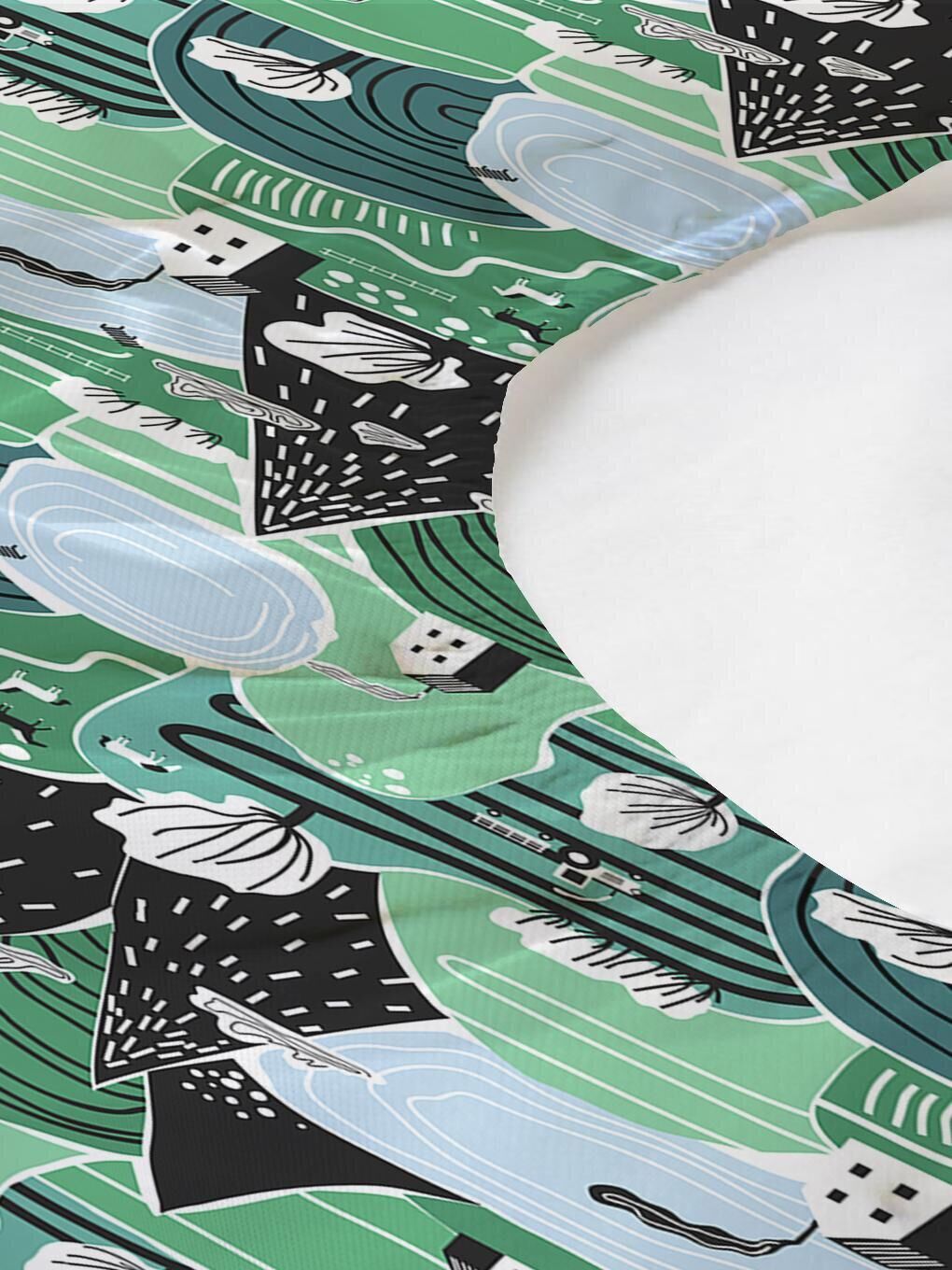 Karışık Dağ Desenli Baskılı Tek Kişilik Lastikli Çarşaf Seti-1