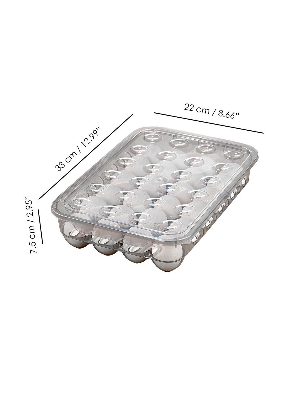 Renksiz 24'lü Kilitli Kapaklı Buzdolabı İçi Yumurta Kutusu - Yumurta Saklama Kabı Antrasit-3