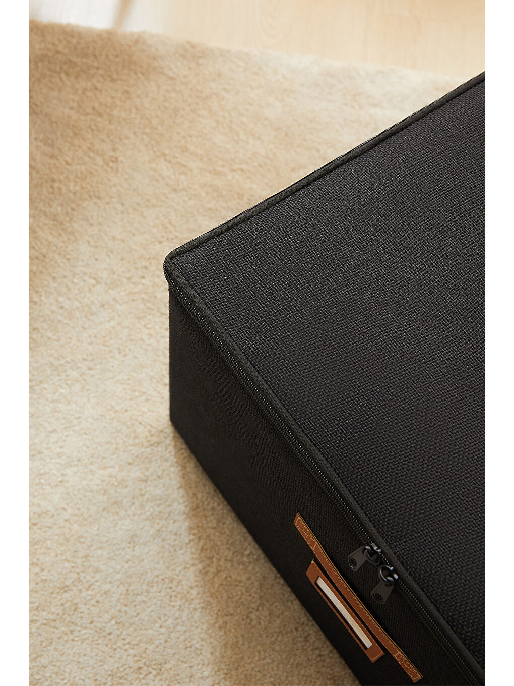 Siyah Renk Jüt Destekli Kutu Hurç 48 x 40 x 30 cm-4