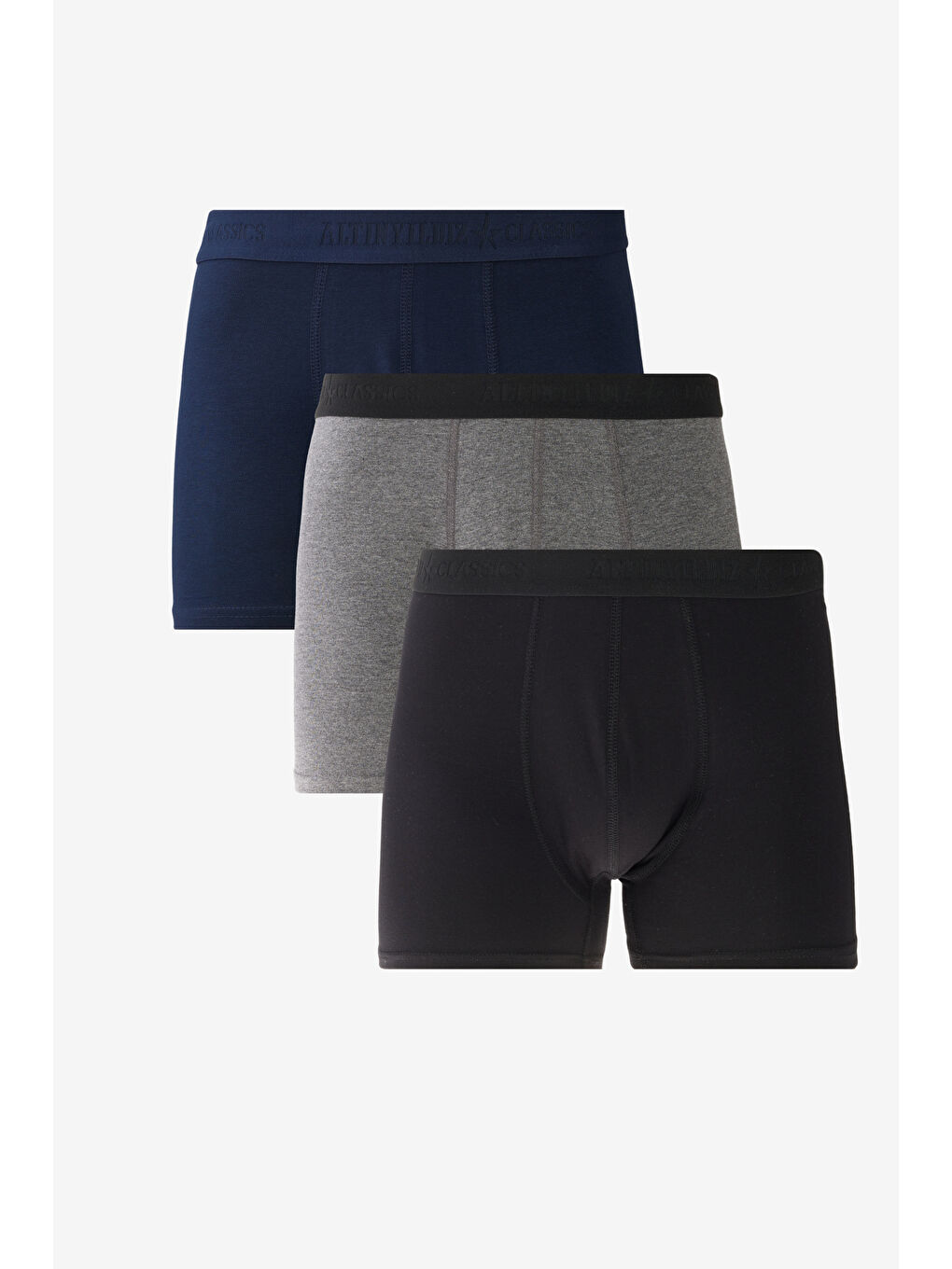 Siyah Erkek SIYAH-LACI-ANTRASIT Premium Pamuklu 3'lü Paket Esnek Boxer