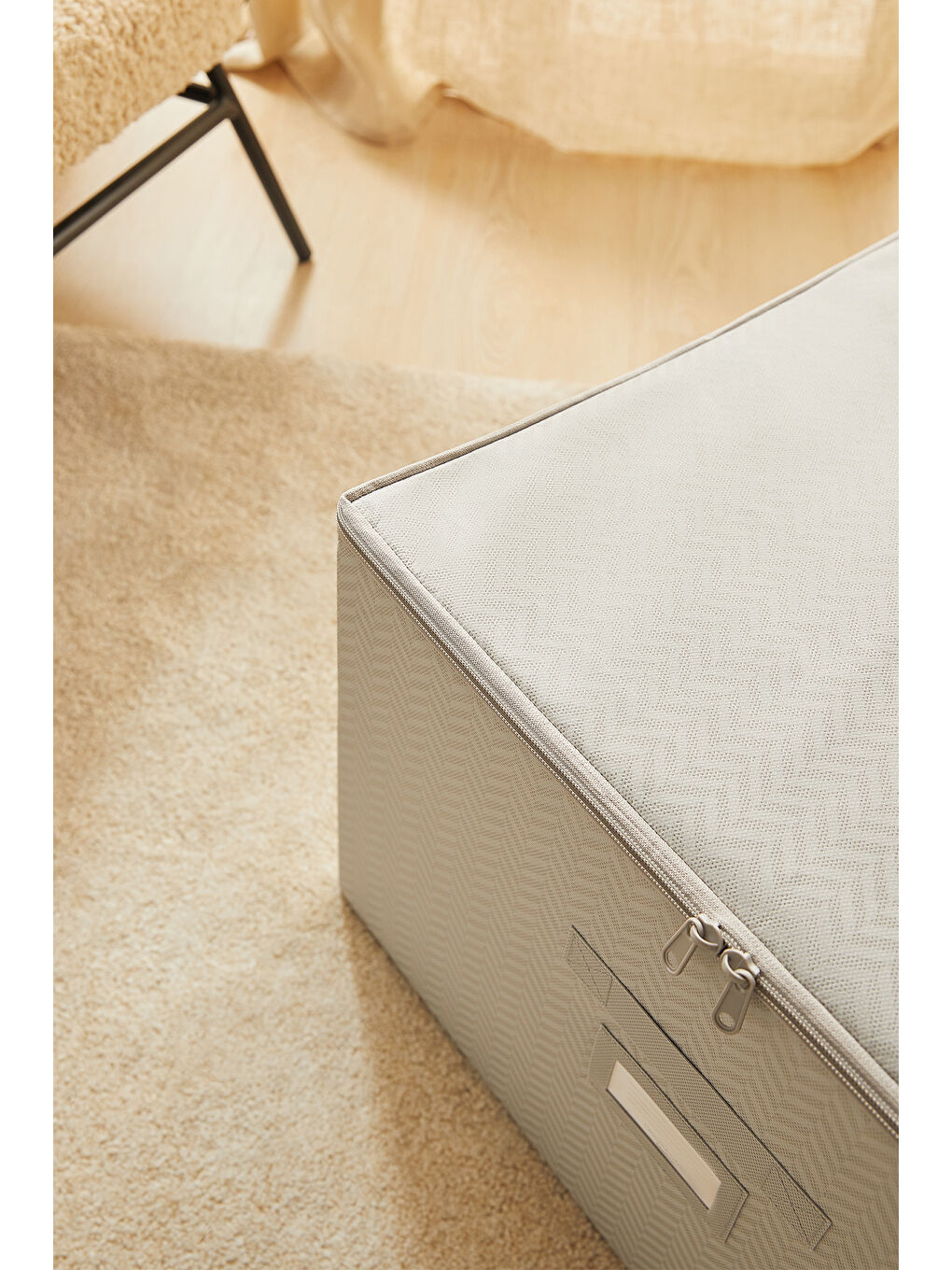 Gri Balıksırtı Destekli Kutu Hurç 48 x 40 x 30 cm-3