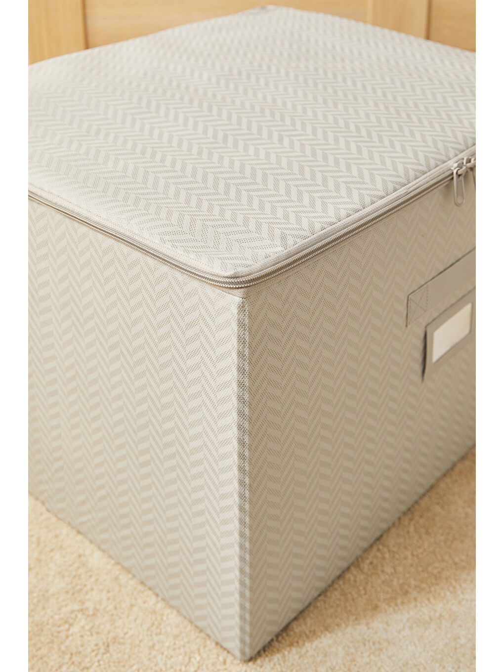 Gri Balıksırtı Destekli Kutu Hurç 48 x 40 x 30 cm-4