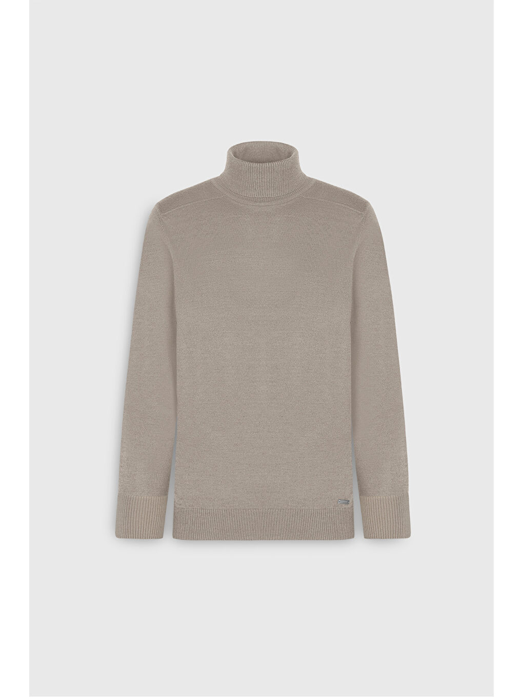 Erkek Bej Yünlü Sıcak Tutan Standart Fit Normal Kesim Tam Balıkçı Yaka Triko Kazak-6