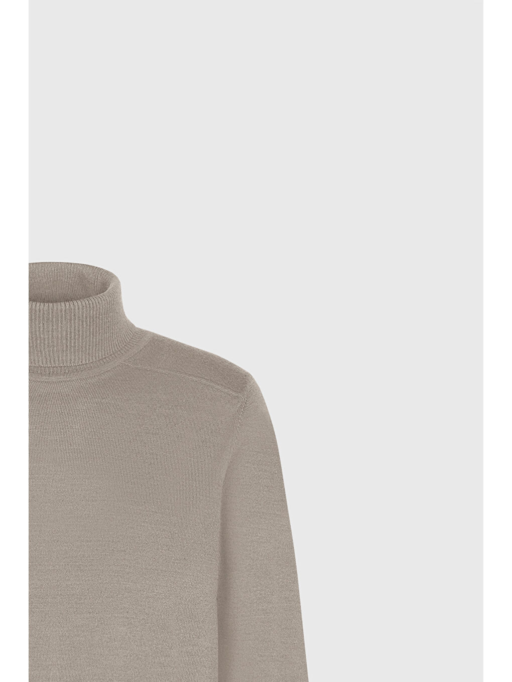 Erkek Bej Yünlü Sıcak Tutan Standart Fit Normal Kesim Tam Balıkçı Yaka Triko Kazak-7