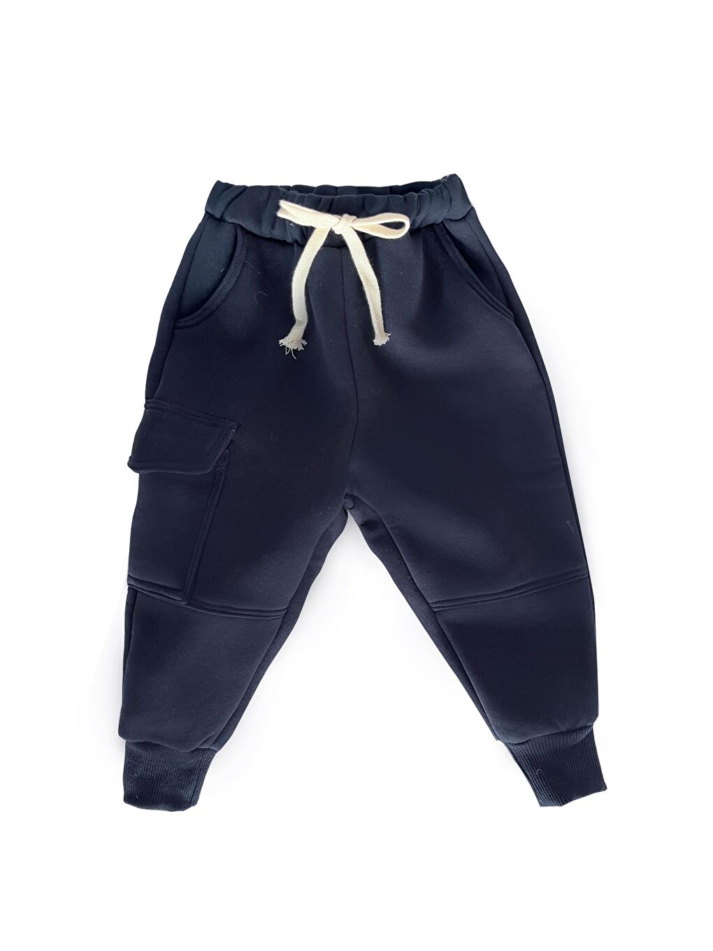 Bej 2'li Paket Erkek Çocuk Eşofman Altı 3 iplik Şardonlu ( Vizon ve Lacivert )-1