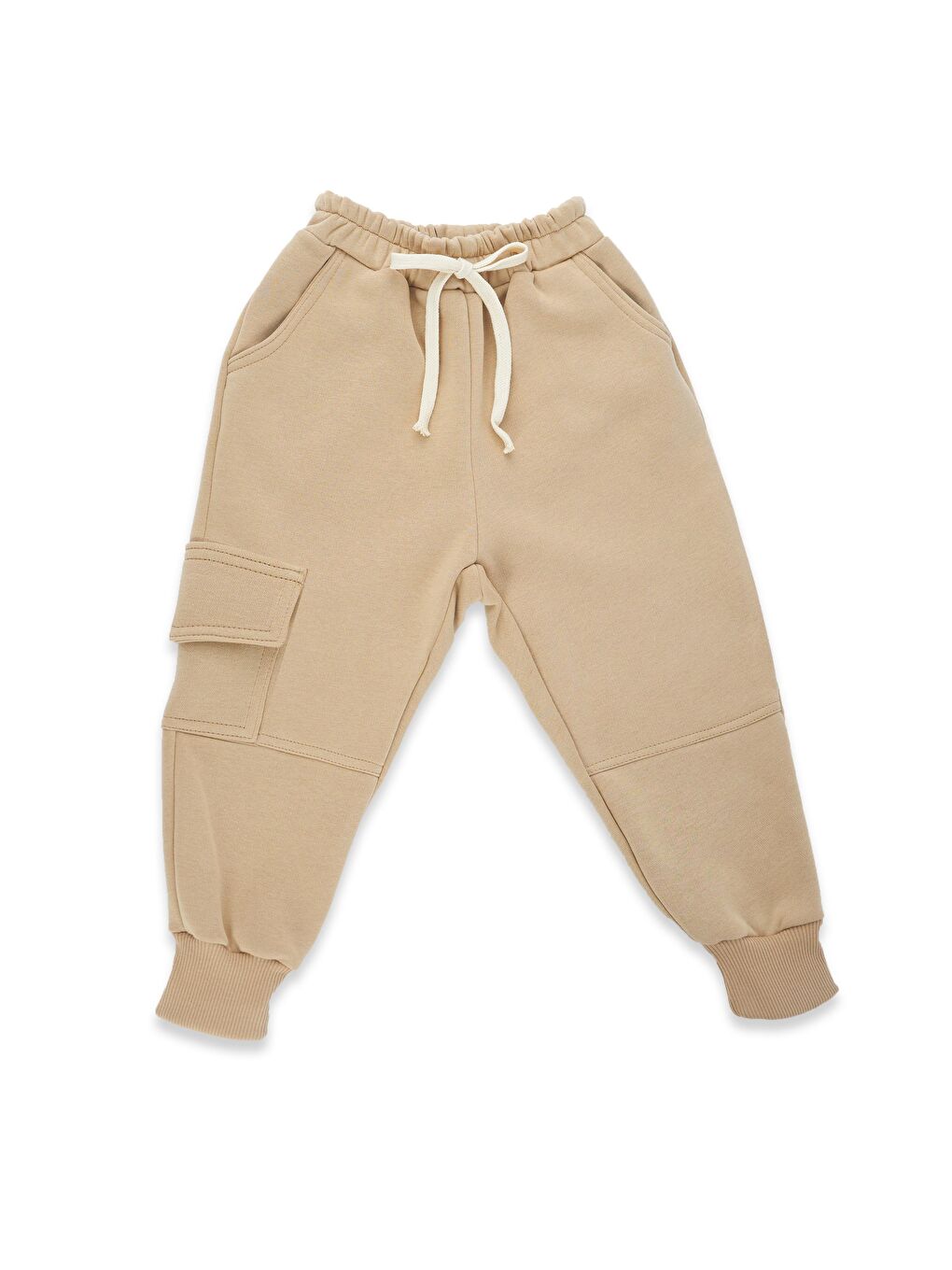 Bej 2'li Paket Erkek Çocuk Eşofman Altı 3 iplik Şardonlu ( Vizon ve Lacivert )-2