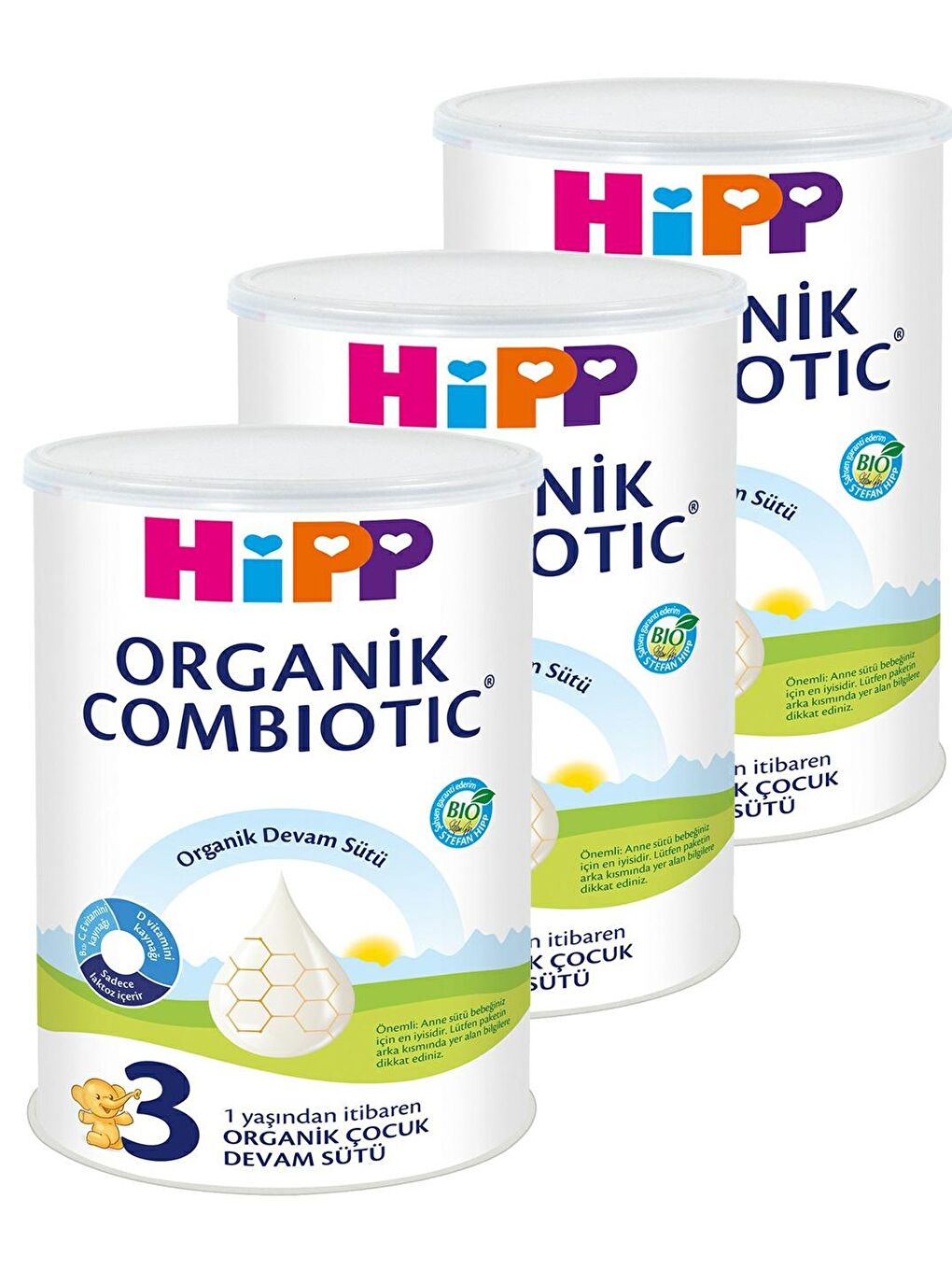 HiPP Renksiz 3 Organic Combiotic Devam Sütü 350 gr x 3 Adet