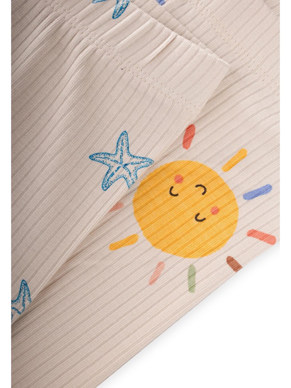 Bej İkili Set Tayt 1-8 Yaş Güneş-Yıldız Desen-2