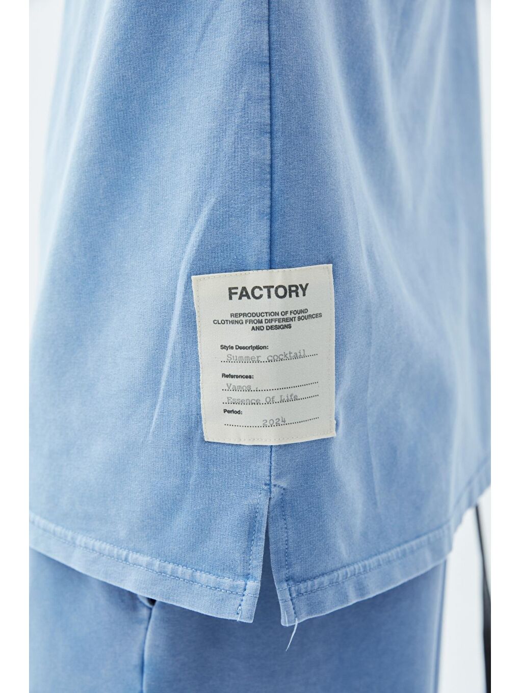 Mavi Yıkamalı Oversize Erkek Eşofman Takım-3