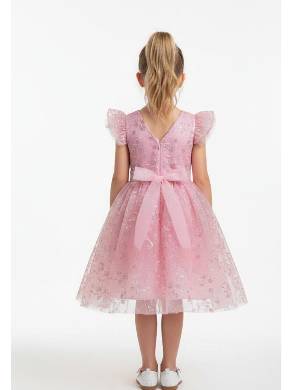 Pembe Narince Kız Çocuk Abiye Elbise M00778-1