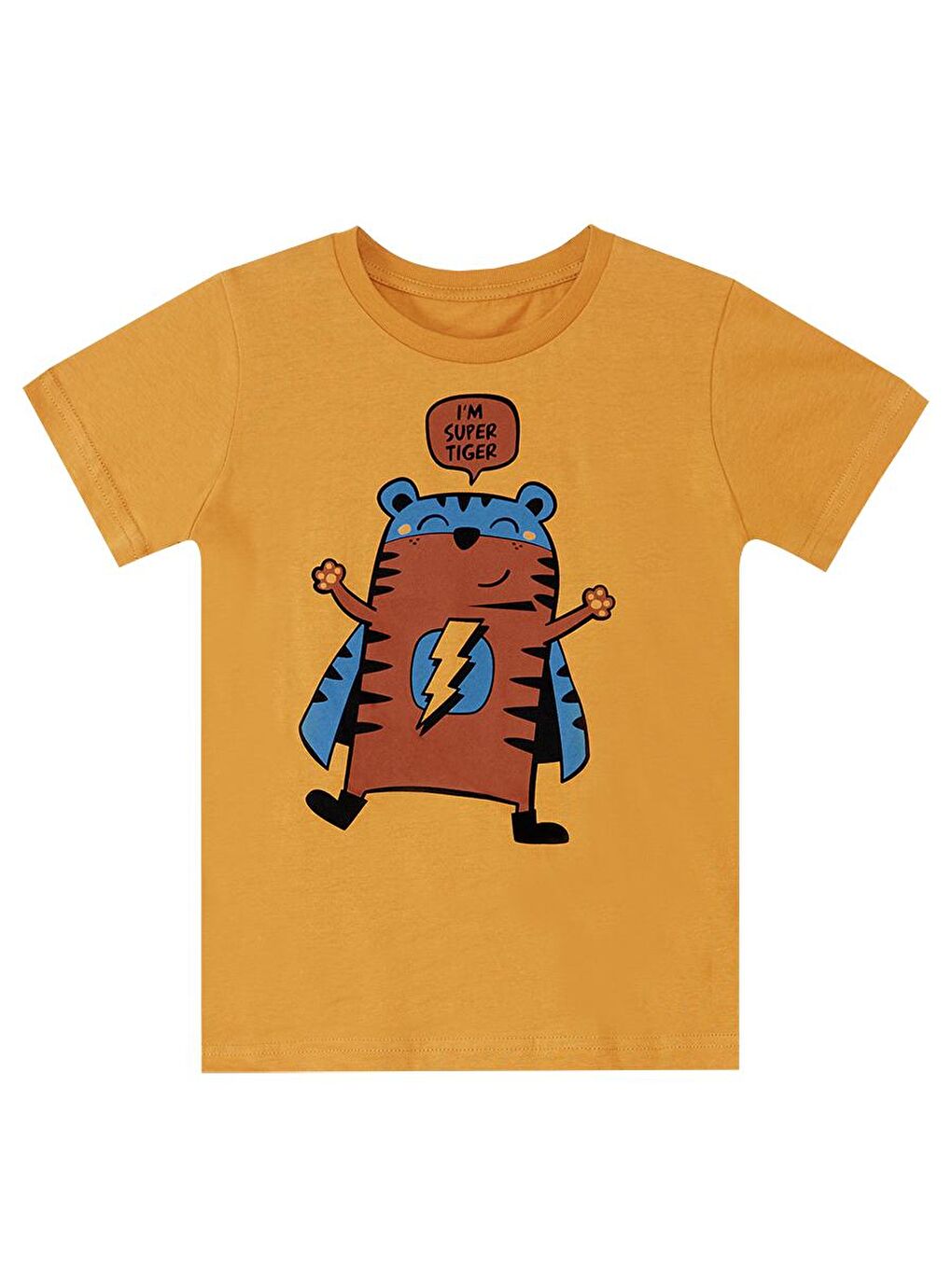 Denokids Kiremit Super Tiger Erkek Çocuk T-shirt Şort Takım - 4