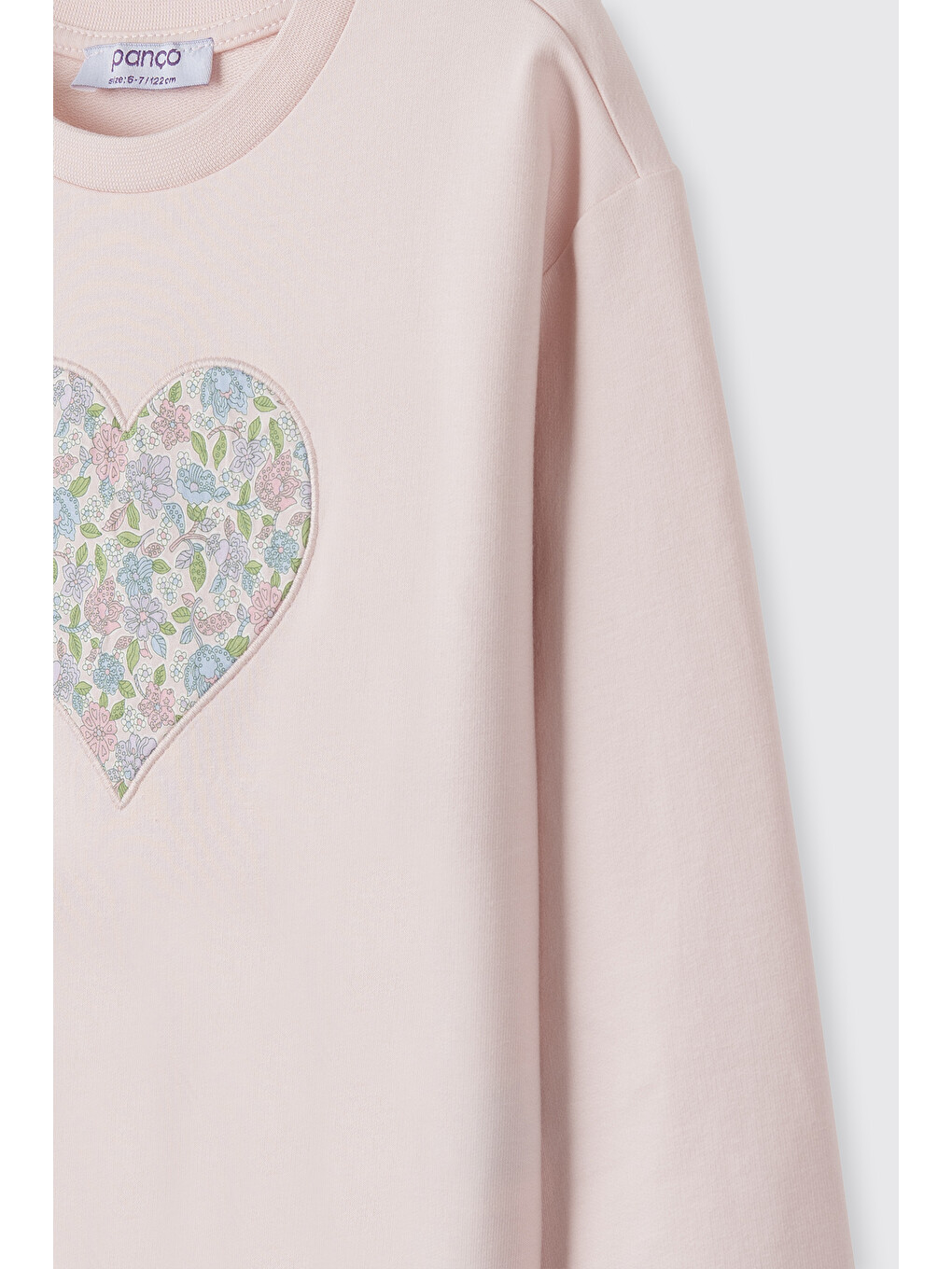Pembe Liberty Kumaş Kız Çocuk Sweatshirt-5