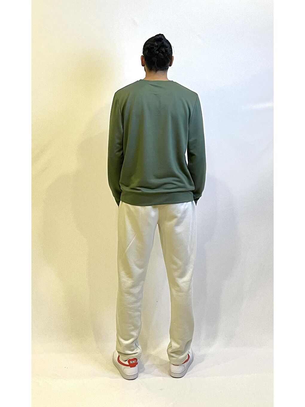 Haki Erkek Bisiklet Yaka Regular Fit Brooklyn Baskılı İnce Sweatshirt SPR22SW132-1