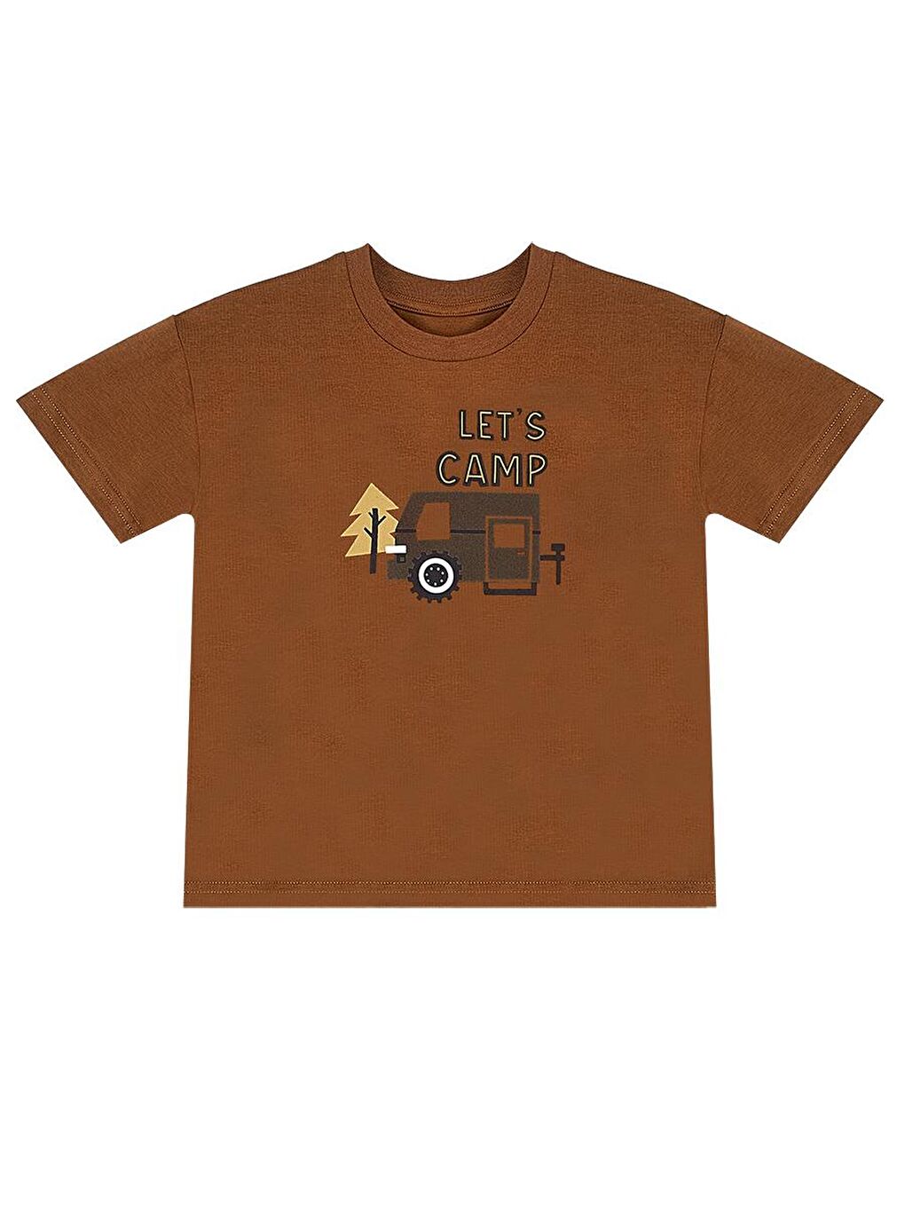 Denokids Kahverengi Erkek Bebek Çocuk Müslin Şort T-shirt Takım - 4