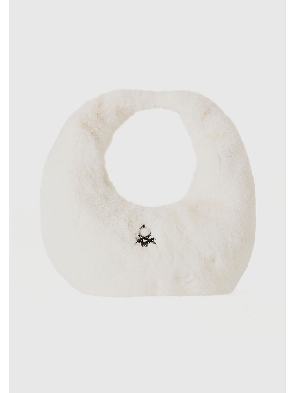 Kadın Beyaz Önü Logo Detaylı Fermuarlı Kapamalı Küçük Çanta