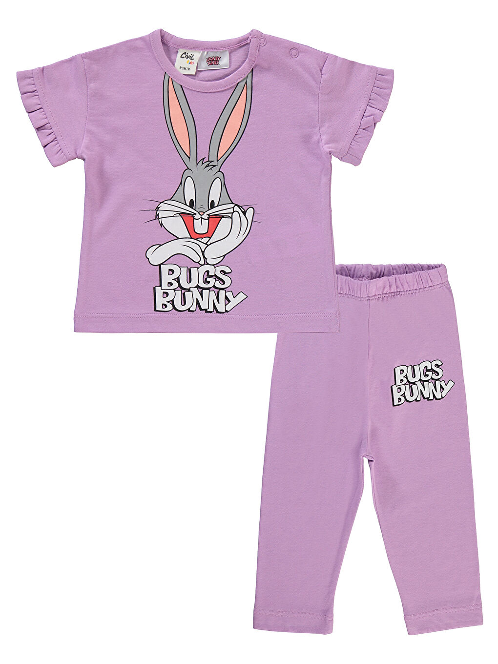 Civil Lila Bugs Bunny Kız Bebek Takım 6-18 Ay Lila