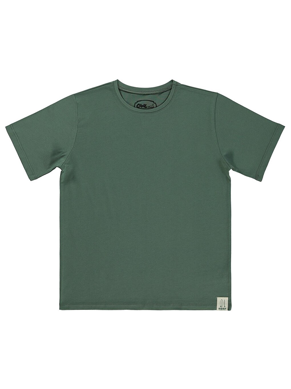 Boys Basic Surf Etiketli 10-13 Yaş Tişört - Haki