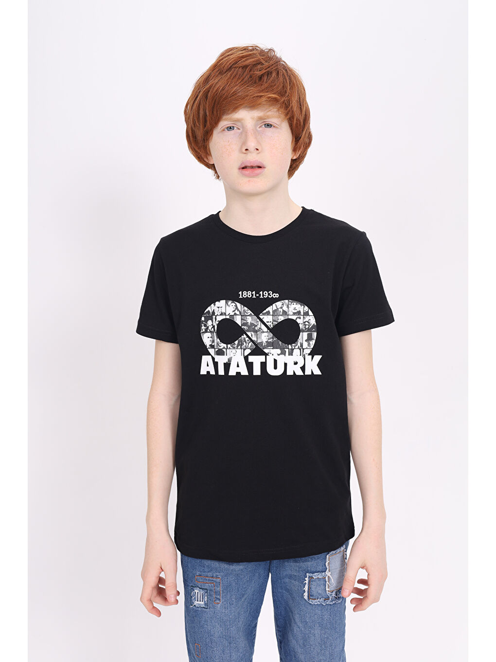 Toontoykids Siyah Unisex Çocuk Atatürk Baskılı Tişört