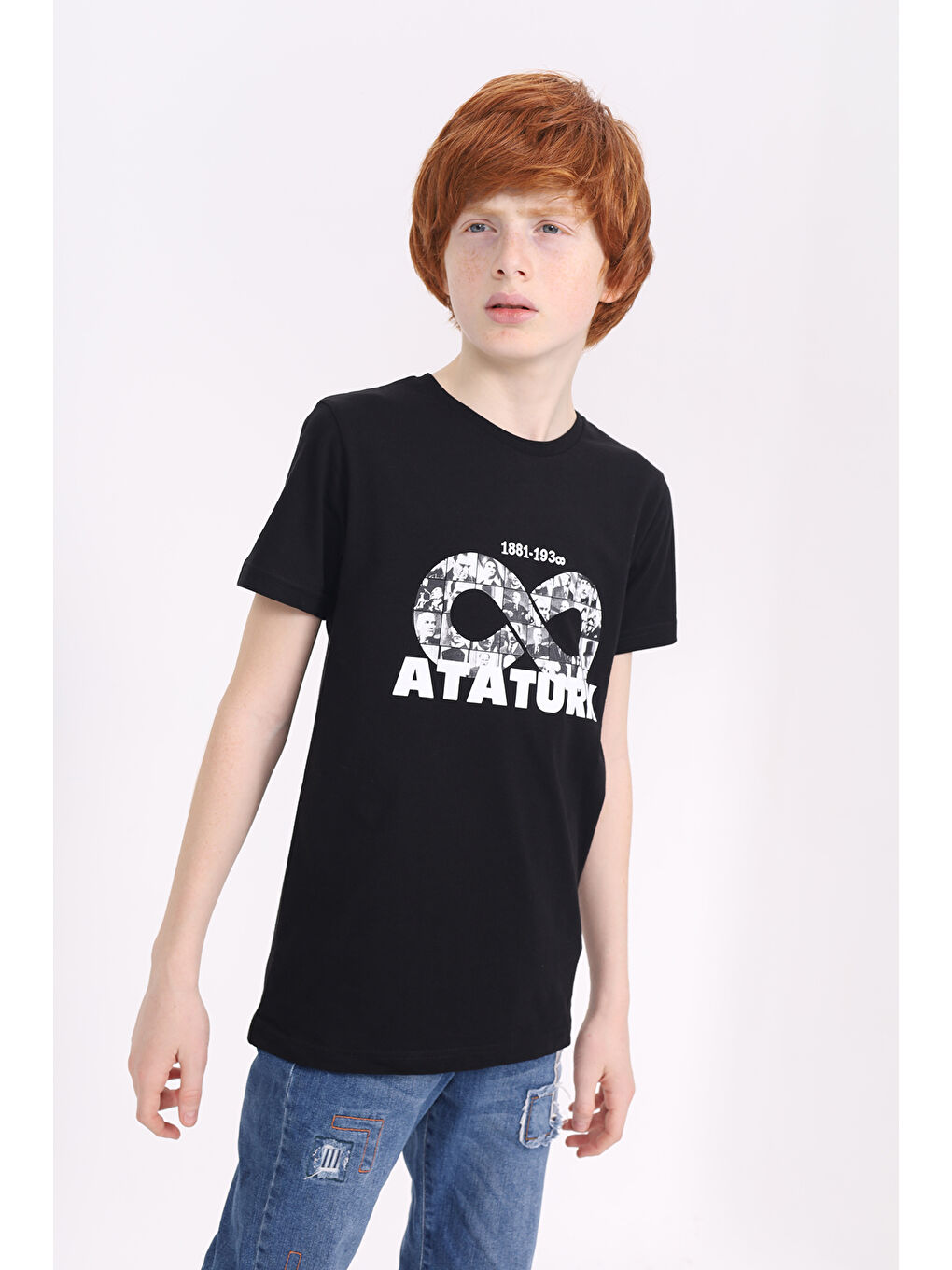 Toontoykids Siyah Unisex Çocuk Atatürk Baskılı Tişört - 1