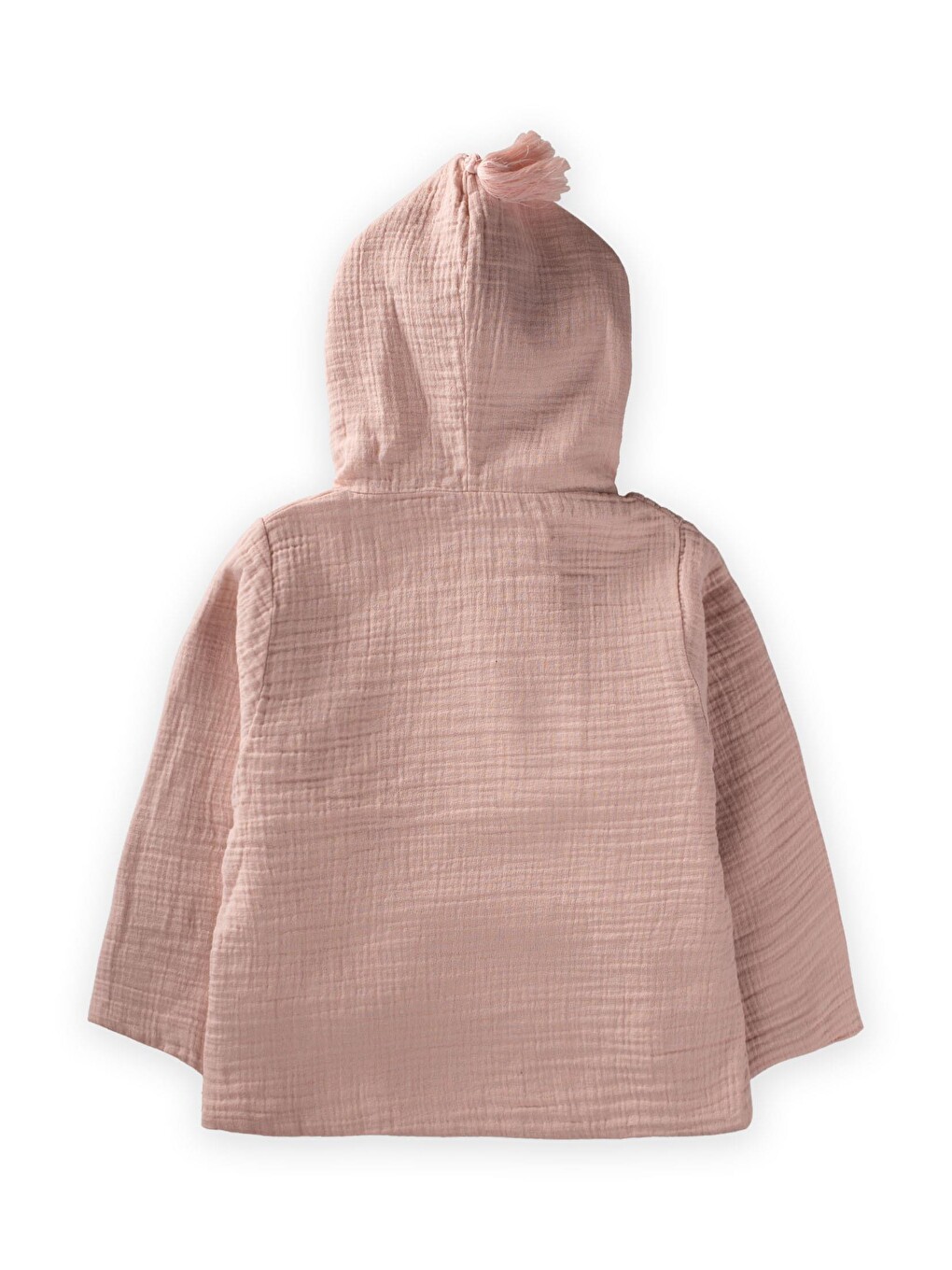Çift Kat Organik Müslin Çocuk Bornoz 2-9 Yaş Pudra Pembe-1