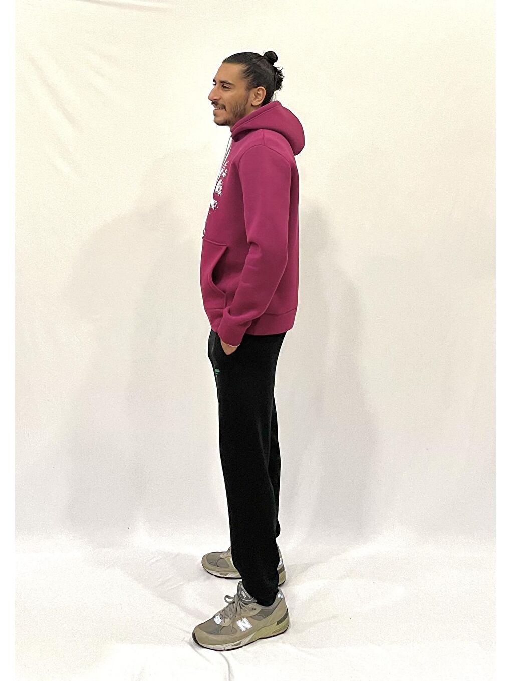 Mürdüm Erkek Kapüşonlu Regular Fit İçi Polarlı 3 iplik NYC Baskılı  spr24sw09-2