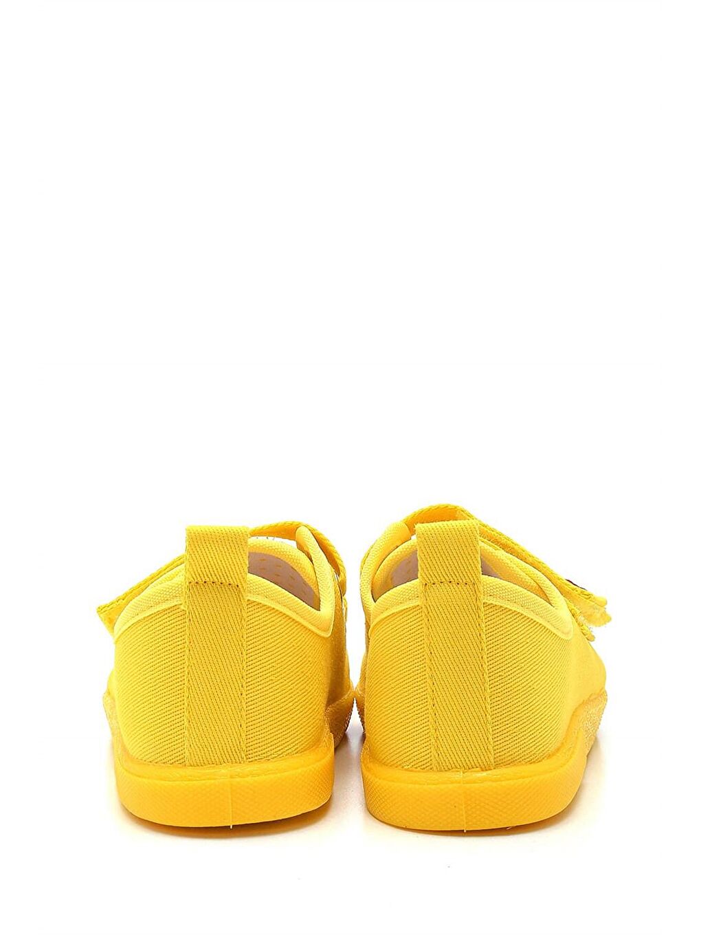 Sarı Çift Cırtlı Kalpli Çocuk Keten Spor Ayakkabı-SARI-F-499-5