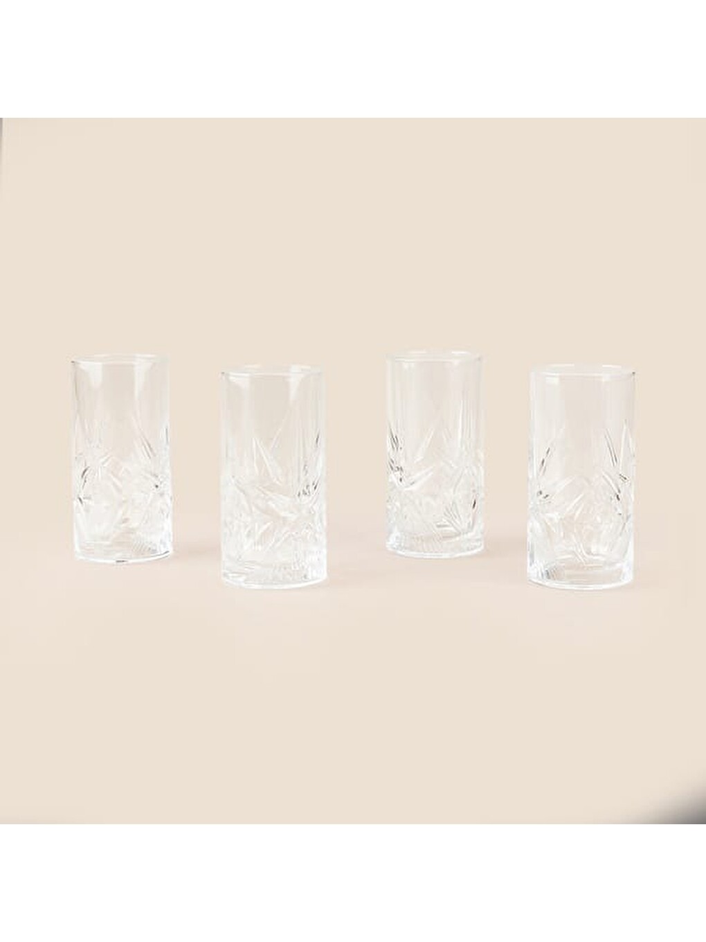 Renksiz Cielo 4'lü Meşrubat ve Su Bardağı - Şeffaf - 350 ml