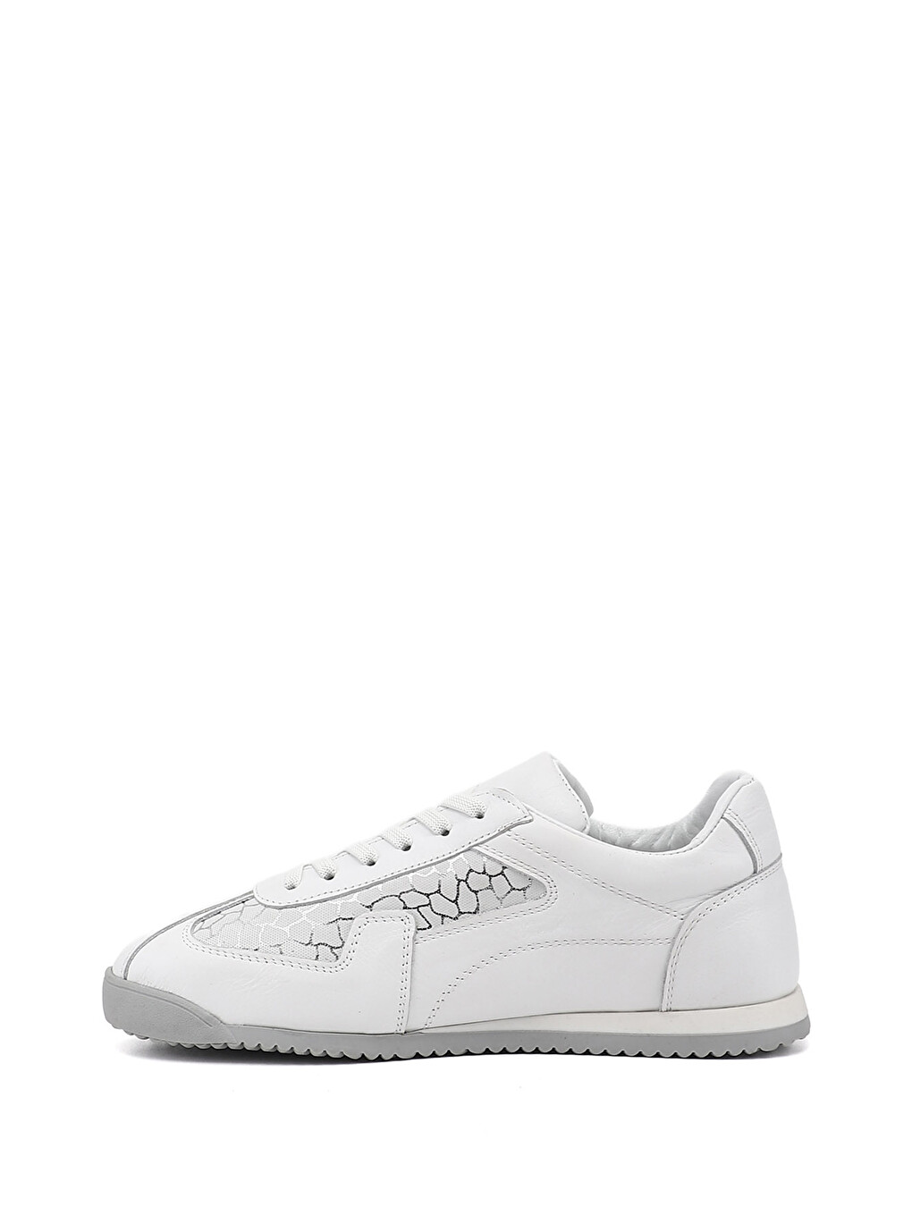 Beyaz Kadın CANLI BEYAZ Lastik Bağcıklı Hakiki Deri Sneaker-3