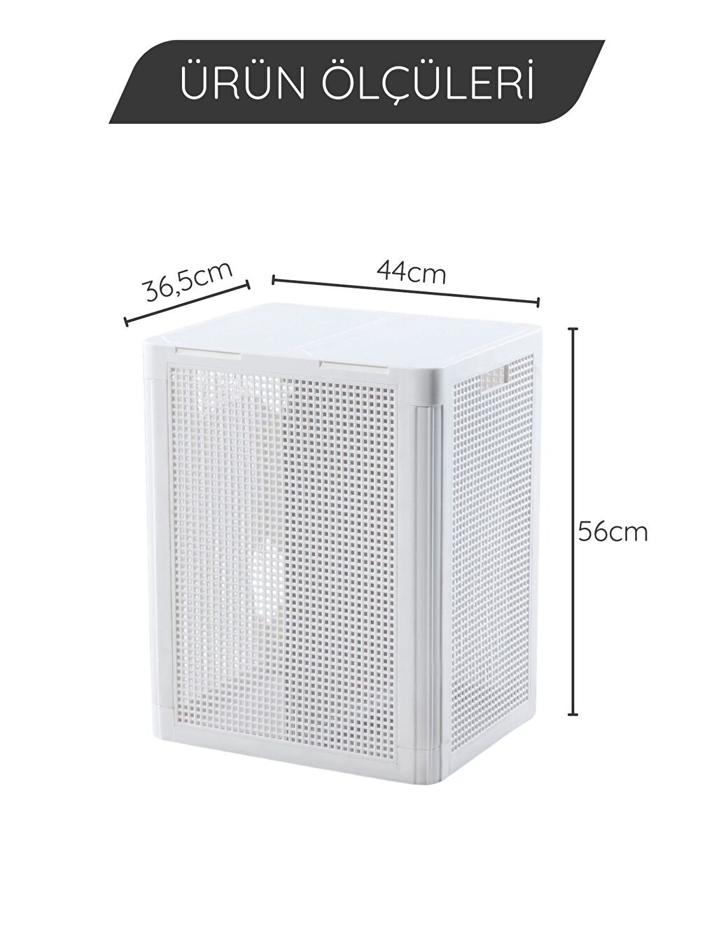 Beyaz SmartDuo İki Bölmeli Çamaşır Sepeti 84Lt-4