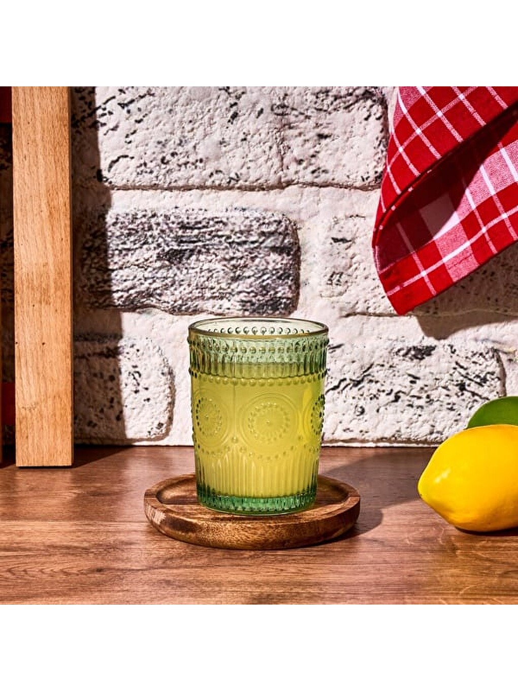 Tekli Meşrubat Ve Su Bardağı - Yeşil - 240 Ml