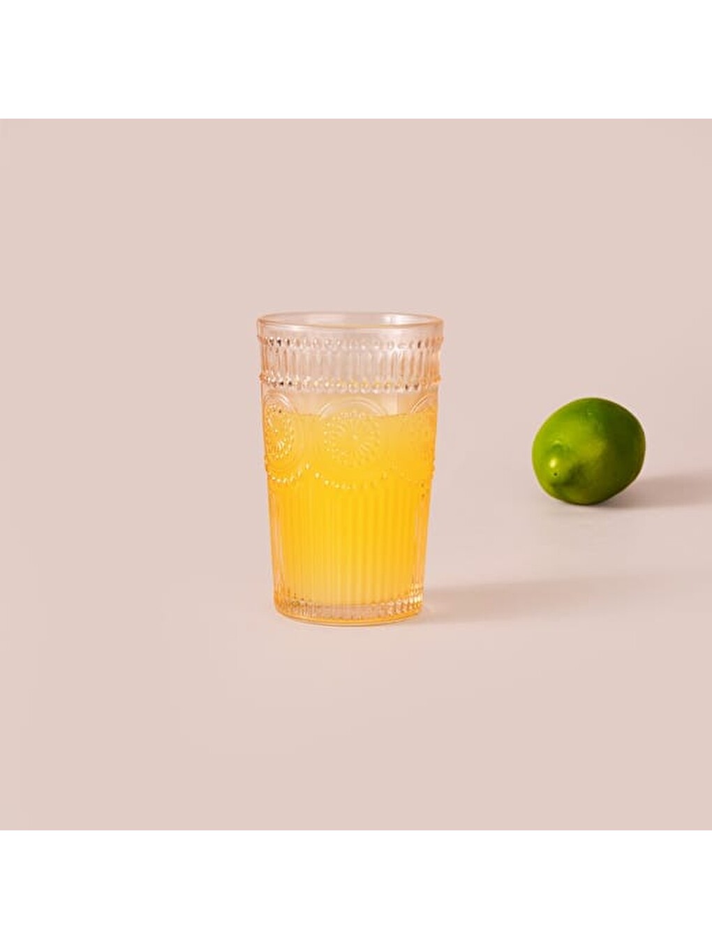 Tekli Meşrubat Ve Su Bardağı - Turuncu - 360 Ml-3