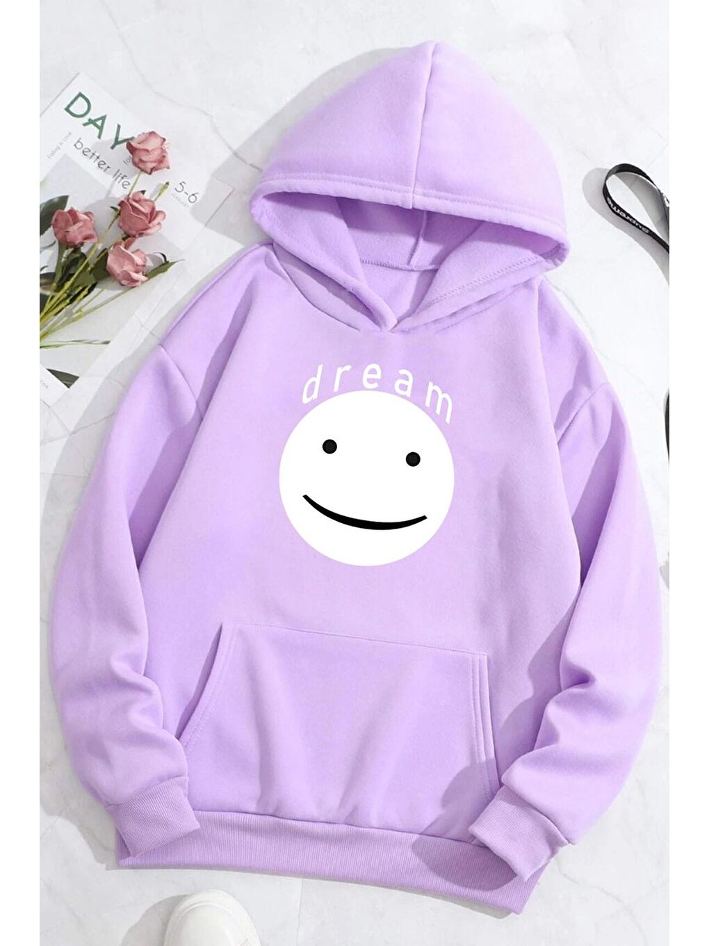 Lila Unisex Dream Baskılı Sweatshirt