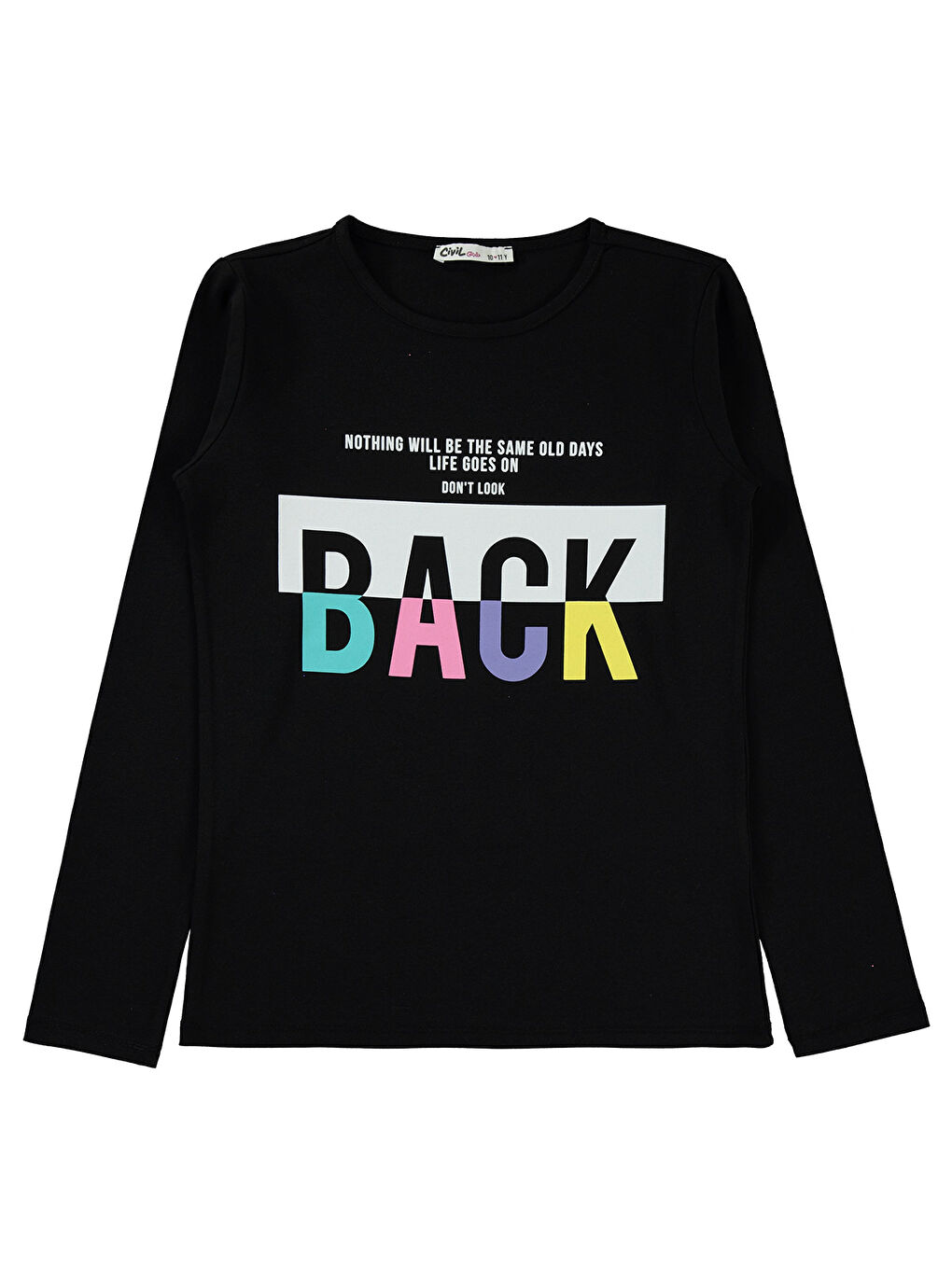 Civil Siyah Girls Kız Çocuk Sweatshirt 10-13 Yaş Siyah