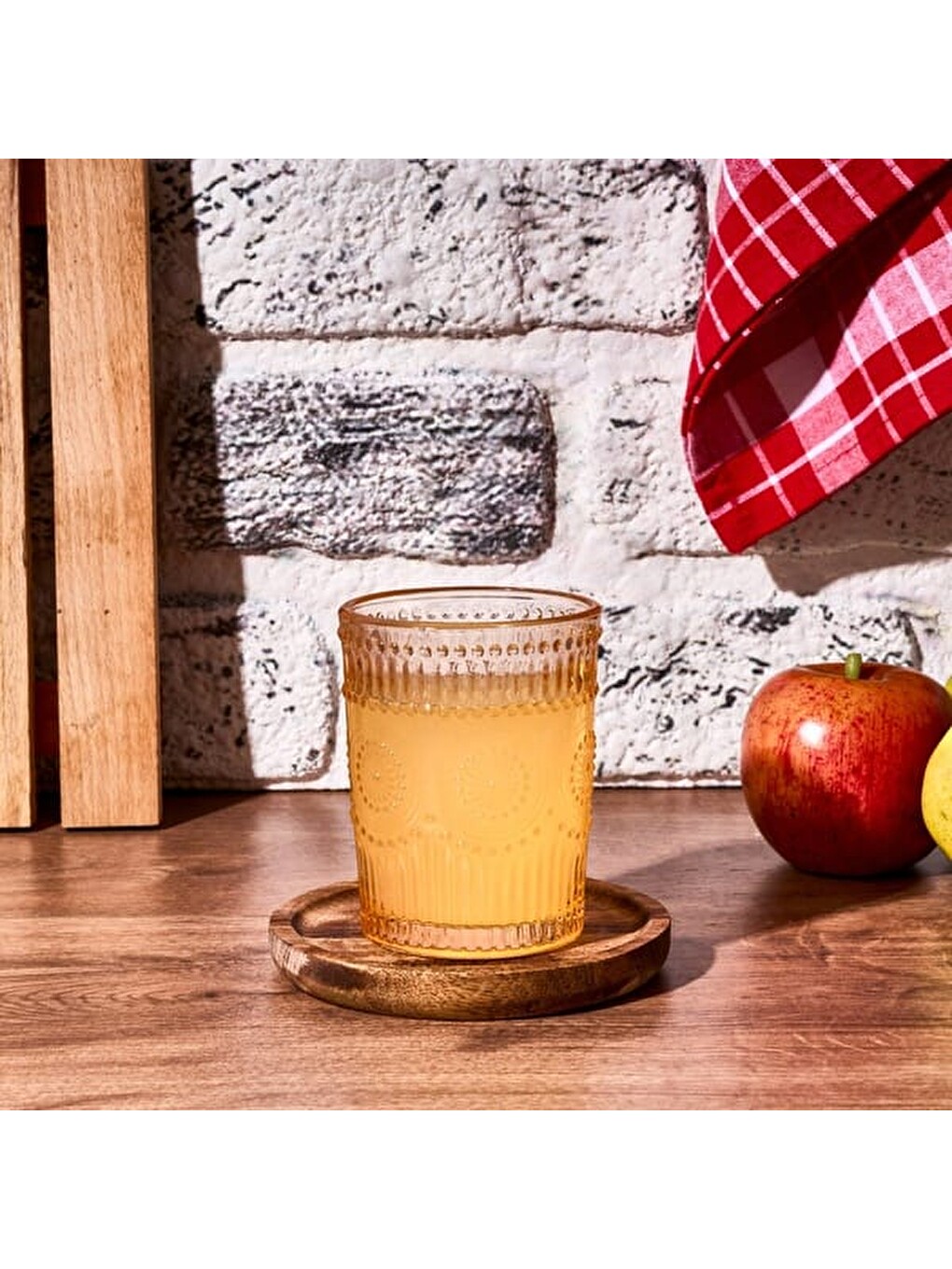 Tekli Meşrubat Ve Su Bardağı - Turuncu - 240 Ml