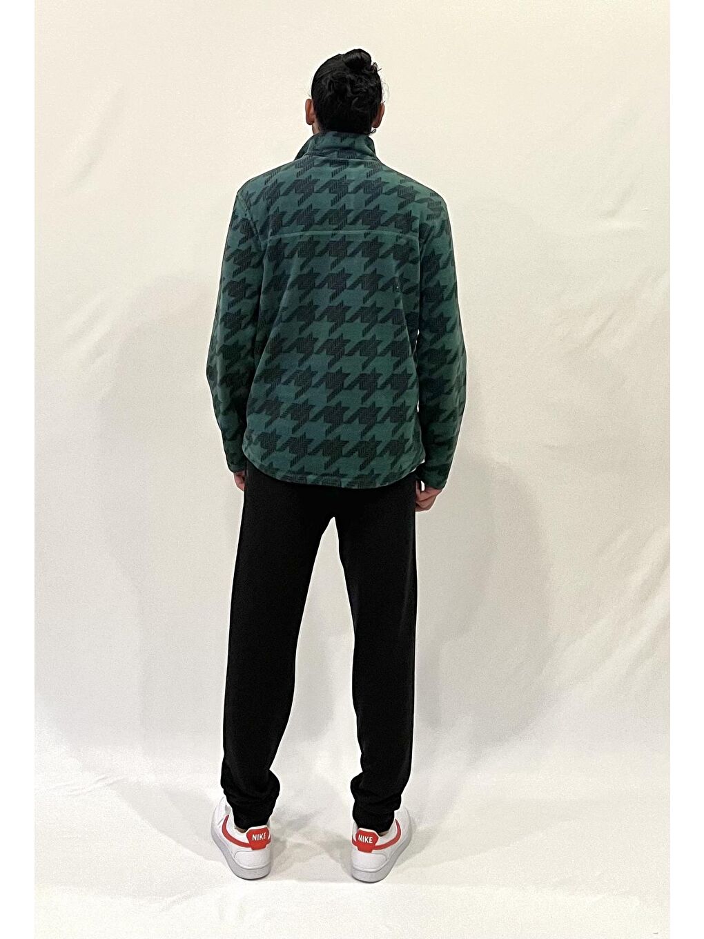 Yeşil Erkek Rahat Kalıp Softech Polar Yarım Fermuarlı Sweatshırt spr24pw20-2