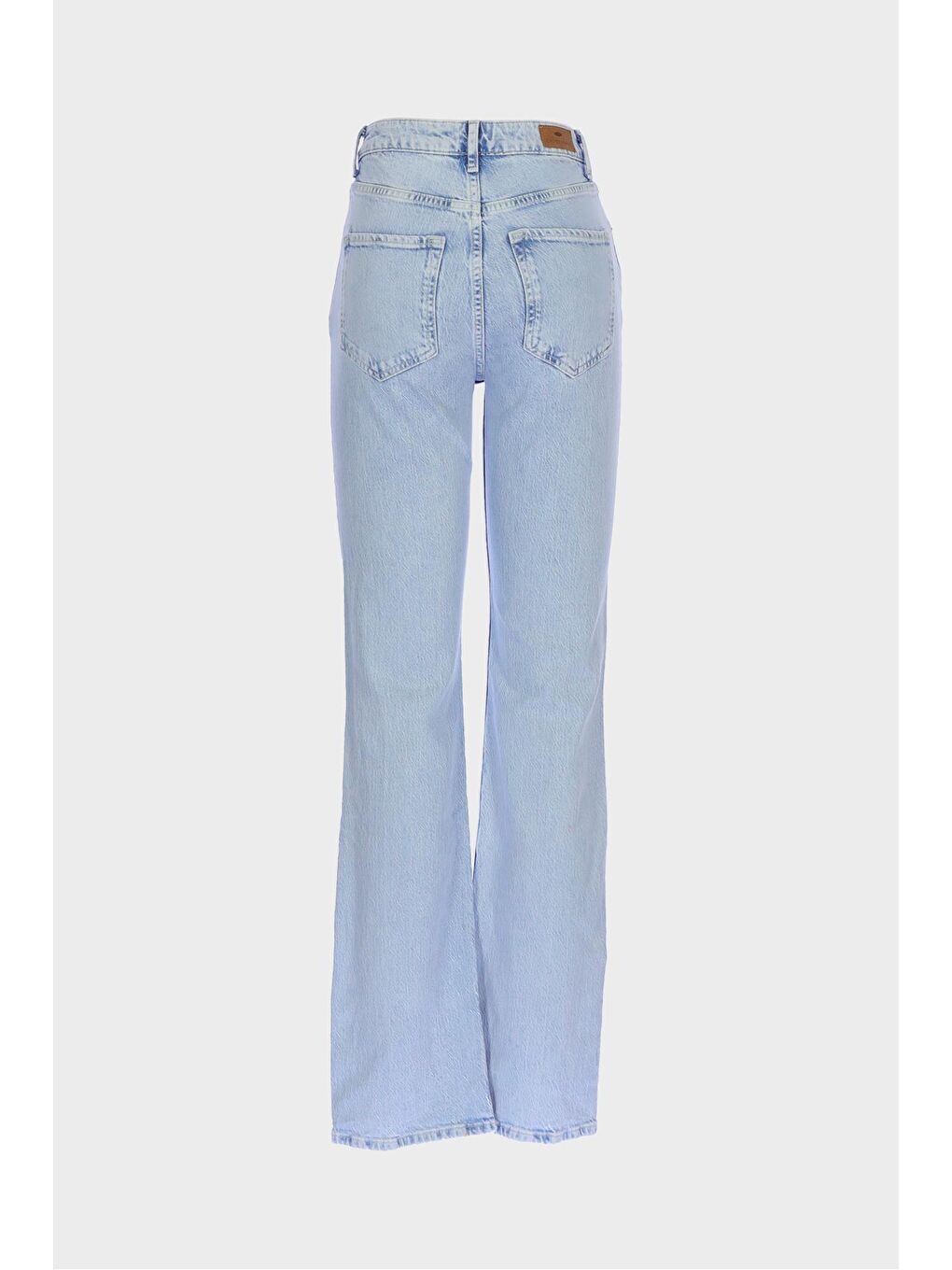 Açık Mavi Yüksek Bel Patı Fermuarlı Vintage Straight Fit Jean Pantolon C 4931-007-1