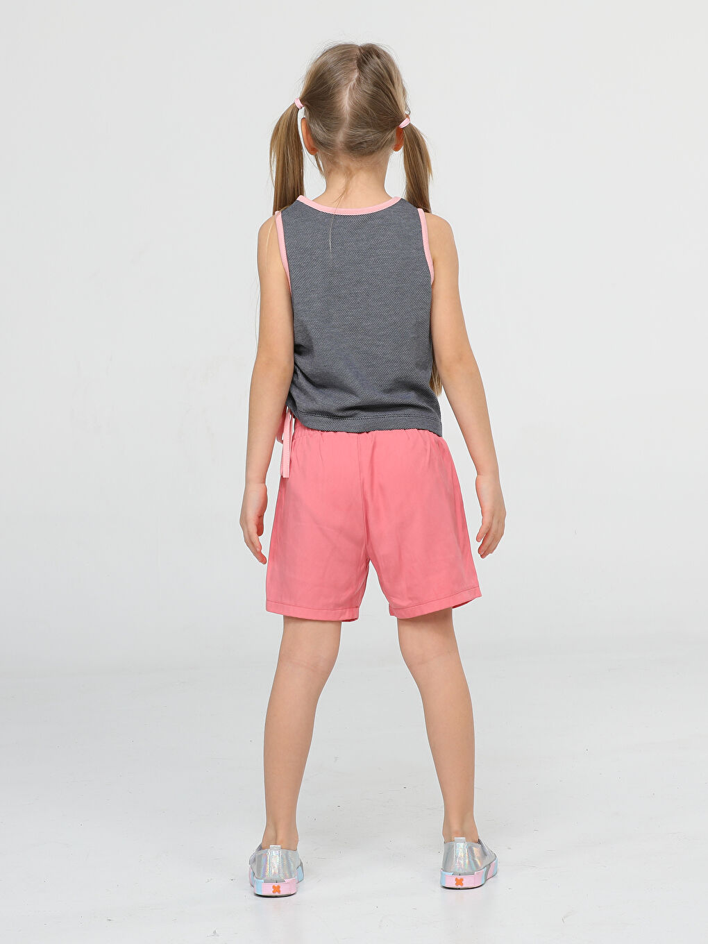 Antrasit Kedili Dokuma Şort Takım-3