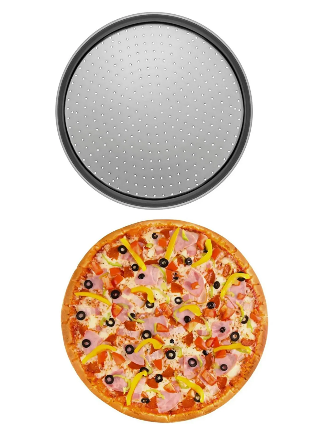 Kitchen Design Lab Siyah 2'li Set Siyah 45x65 Cm Silikon Hamur Açma Matı Ve Pizza Tepsisi 32 Cm - 4