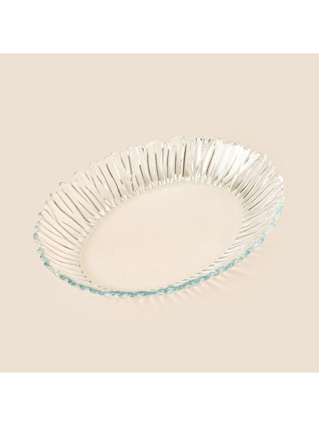 Renksiz Aurora Oval Tabak - Şeffaf - 25 cm-1