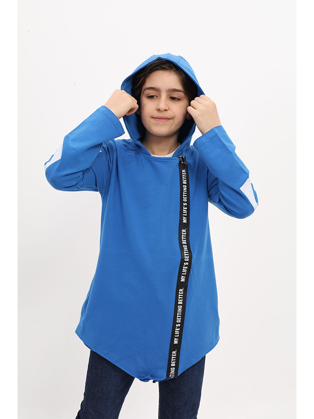 Toontoykids Mavi Erkek Çocuk Fermuarlı Sweatshırt - 4