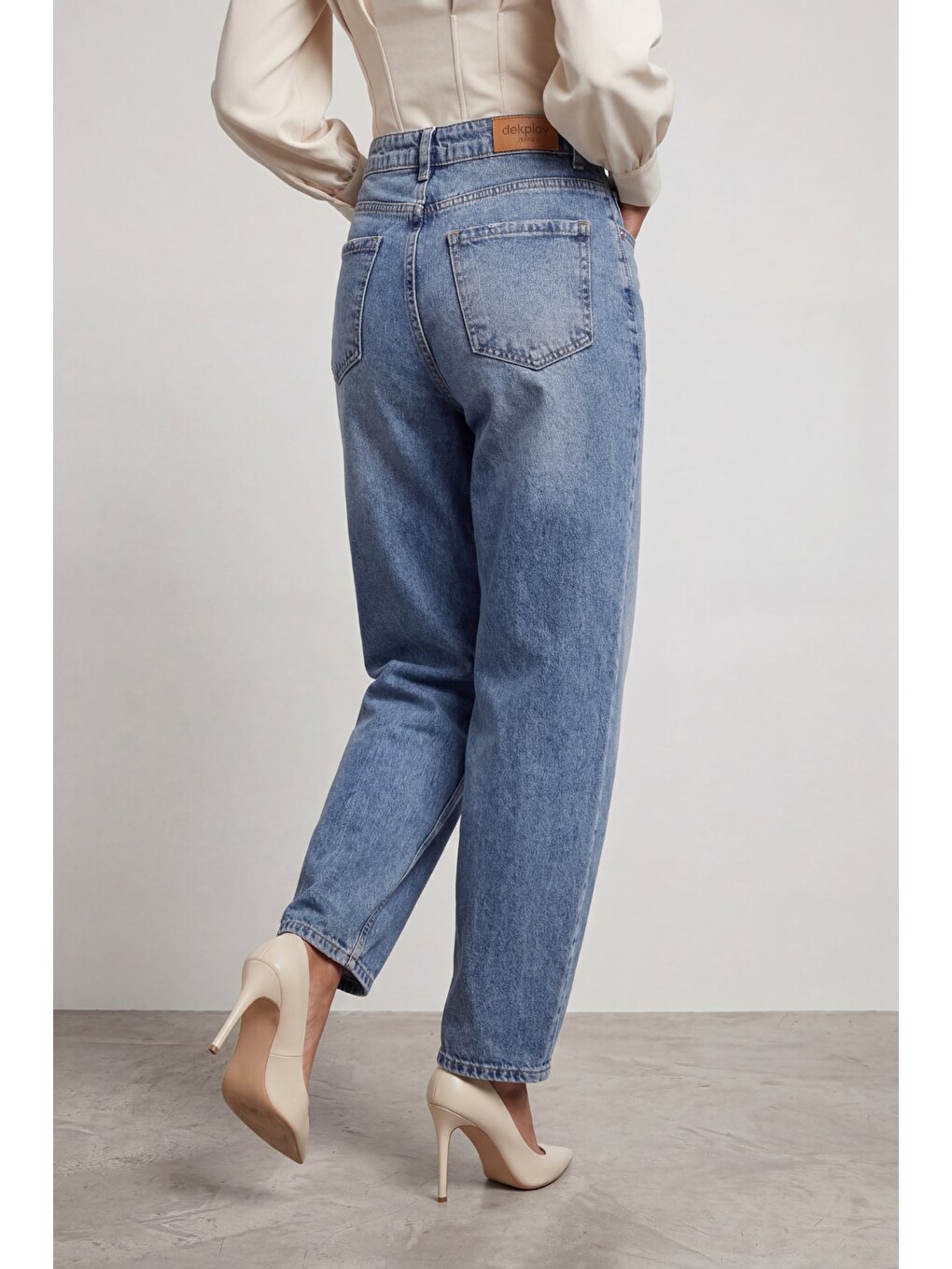 Mavi Kadın Comfort Baggy Jean Pantolon Yüksek Bel Bol Kesim Rahat Denim-1