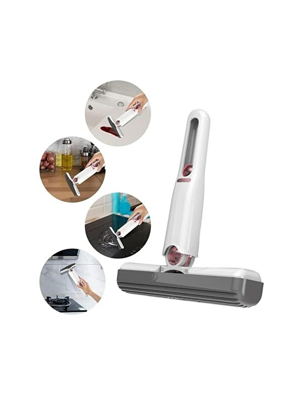 Taşınabilir Mini Mop - Beyaz - 30 cm-3