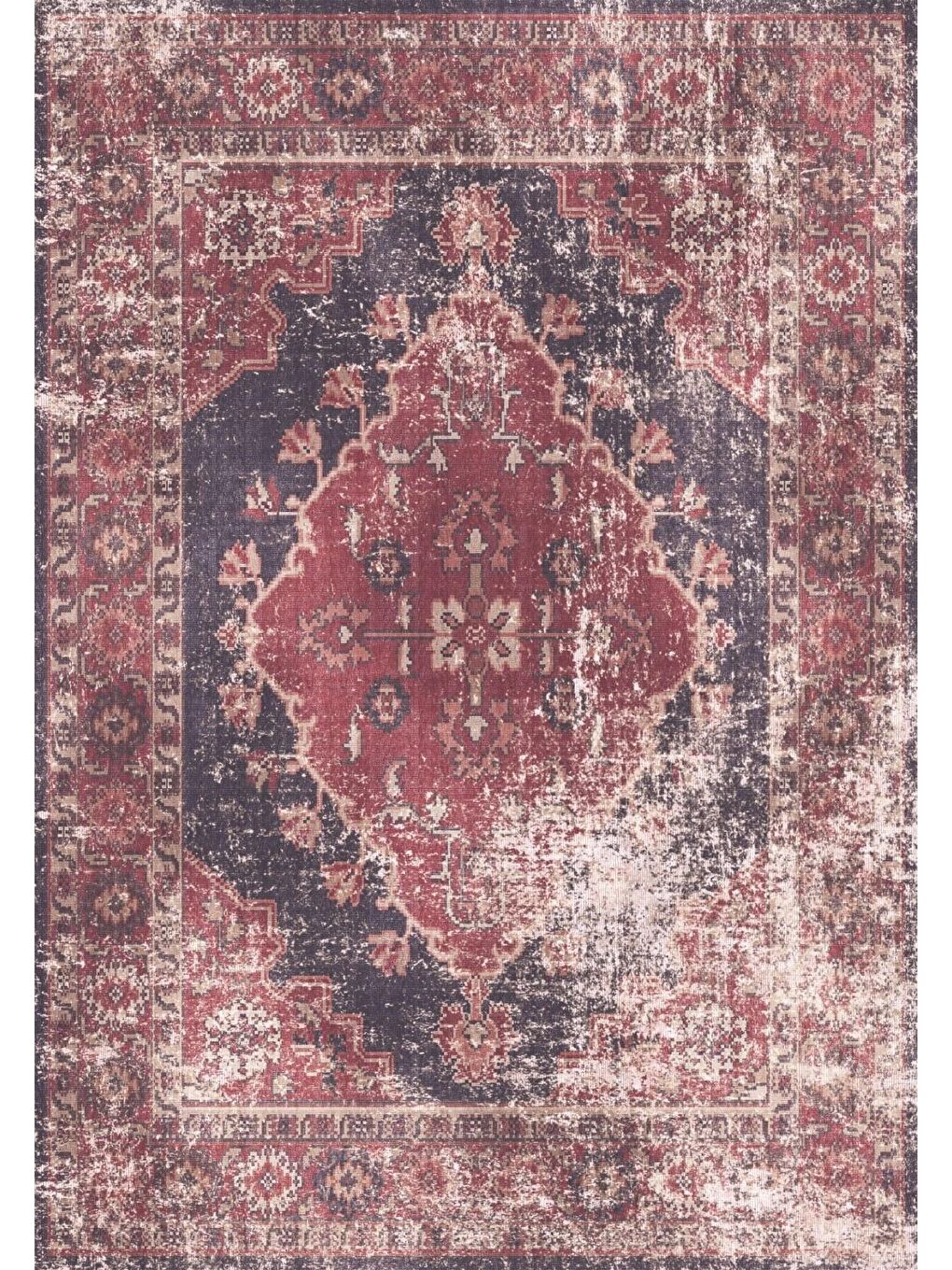 Karışık Antico 2352 Pamuk Tabanlı Yıkanabilir Otantik Vintage Klasik Eskitme Halı-160x230-2