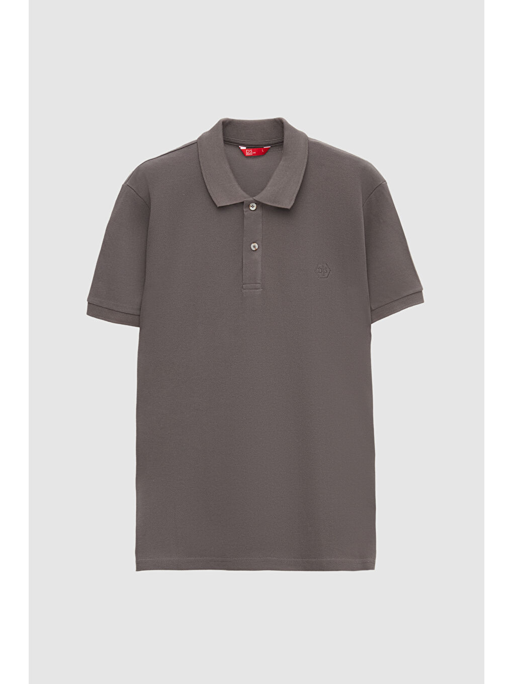 Regular Fit Antrasit %100 Pamuklu Uzun Ömürlü Kıvrılmaz Polo Yaka Nakışlı Tişört-4